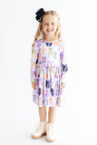 Tied with a Boo Lavender L/S Pocket Twirl Dress - Aaria Tees Aaria Tees