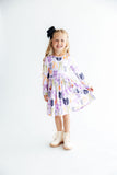 Tied with a Boo Lavender L/S Pocket Twirl Dress - Aaria Tees Aaria Tees