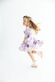 Tied with a Boo Lavender L/S Pocket Twirl Dress - Aaria Tees Aaria Tees