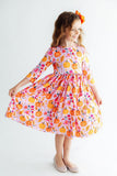 Pumpkin Party 3/4 Sleeve Pocket Twirl Dress - Aaria Tees Aaria Tees