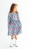Vintage Floral L/S Pocket Twirl Dress - Aaria Tees Aaria Tees