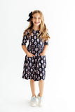Hocus Pocus 3/4 Sleeve Pocket Twirl Dress - Aaria Tees Aaria Tees