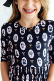 Hocus Pocus 3/4 Sleeve Pocket Twirl Dress - Aaria Tees Aaria Tees