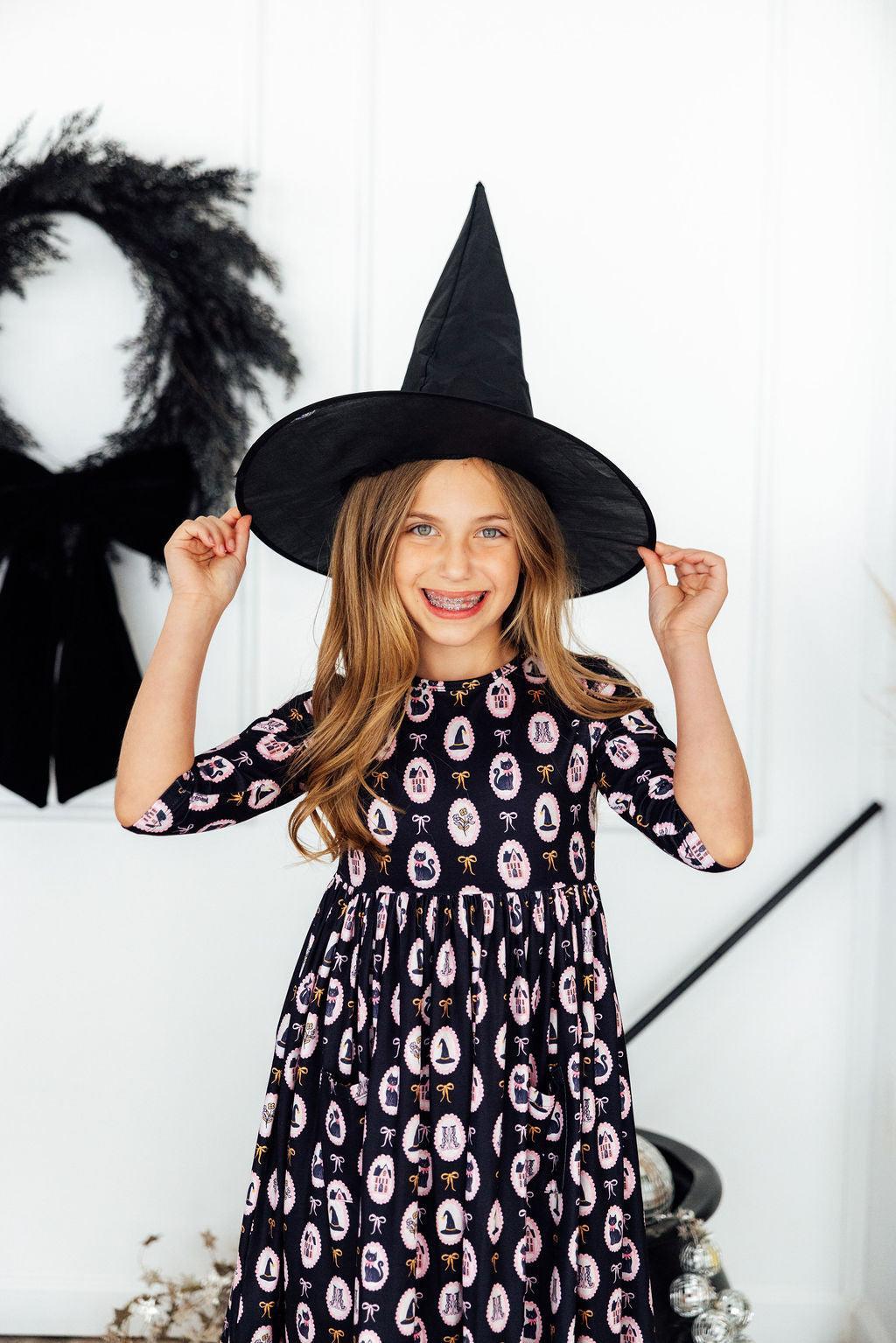 Hocus Pocus 3/4 Sleeve Pocket Twirl Dress - Aaria Tees Aaria Tees