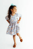 Fall Floral 3/4 Sleeve Pocket Twirl Dress Aaria Tees