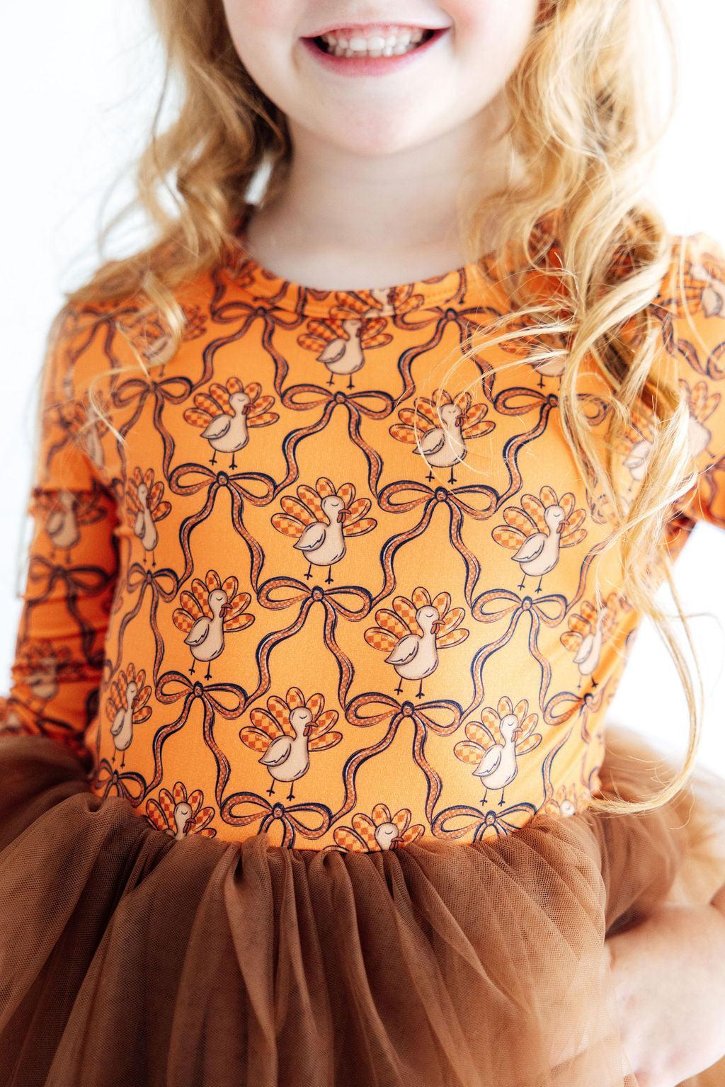 Turkey Trot L/S Tutu Dress - Aaria Tees