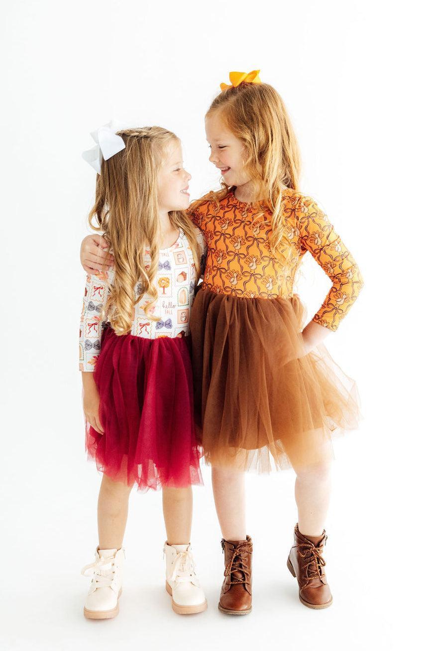 Hello Fall L/S Tutu Dress - Aaria Tees Aaria Tees