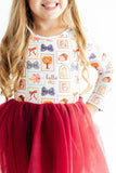 Hello Fall L/S Tutu Dress - Aaria Tees Aaria Tees