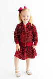 Cranberry Velvet Sequin Twirl Skort - Aaria Tees Aaria Tees