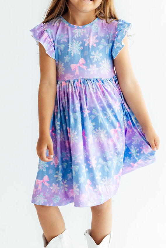 Snow Much Sunshine Flutter Sleeve Twirl Dress - Aaria Tees Aaria Tees