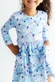 Twinkle Glow L/S Pocket Twirl Dress - Aaria Tees Aaria Tees