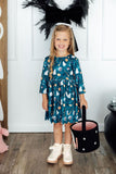 Happy Haunting 3/4 Sleeve Pocket Twirl Dress Aaria Tees