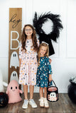 Happy Haunting 3/4 Sleeve Pocket Twirl Dress Aaria Tees