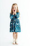Happy Haunting 3/4 Sleeve Pocket Twirl Dress Aaria Tees