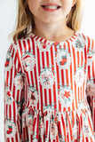 Santa's Sweet Shoppe L/S Ruffle Hem Twirl Dress - Aaria Tees Aaria Tees