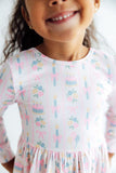 Party Time L/S Ruffle Hem Twirl Dress - Aaria Tees Aaria Tees