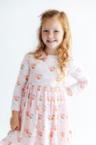 Storybook Santa L/S Ruffle Hem Twirl Dress - Aaria Tees Aaria Tees