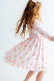 Storybook Santa L/S Ruffle Hem Twirl Dress - Aaria Tees Aaria Tees