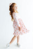 Storybook Santa L/S Ruffle Hem Twirl Dress - Aaria Tees Aaria Tees