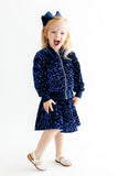 Navy Blue Velvet Sequin Jacket - Aaria Tees Aaria Tees