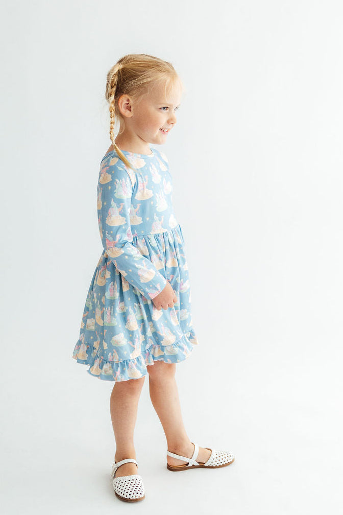 Nativity L/S Ruffle Hem Twirl Dress - Aaria Tees Aaria Tees