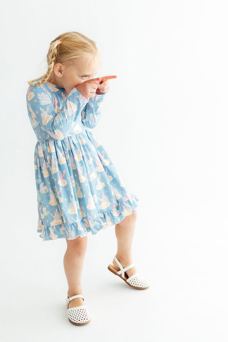 Nativity L/S Ruffle Hem Twirl Dress - Aaria Tees Aaria Tees