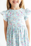 Frosty in Paradise Flutter Sleeve Twirl Dress - Aaria Tees Aaria Tees
