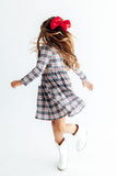 Christmas Plaid L/S Pocket Twirl Dress - Aaria Tees Aaria Tees