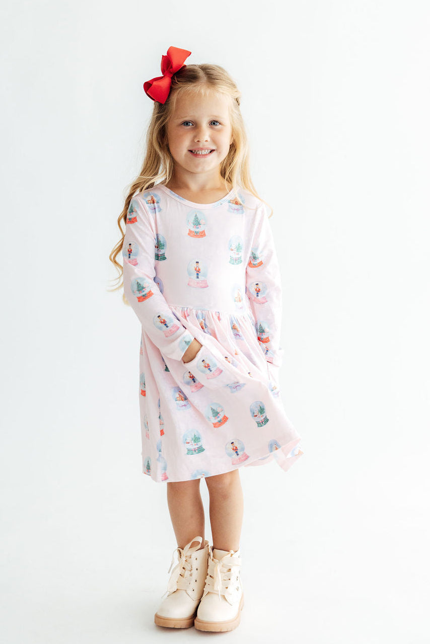 Let it Snow L/S Pocket Twirl Dress - Aaria Tees Aaria Tees