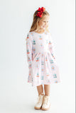 Let it Snow L/S Pocket Twirl Dress - Aaria Tees Aaria Tees