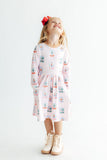 Let it Snow L/S Pocket Twirl Dress - Aaria Tees Aaria Tees