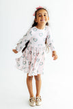 Christmas Charm L/S Ruffle Hem Twirl Dress - Aaria Tees Aaria Tees