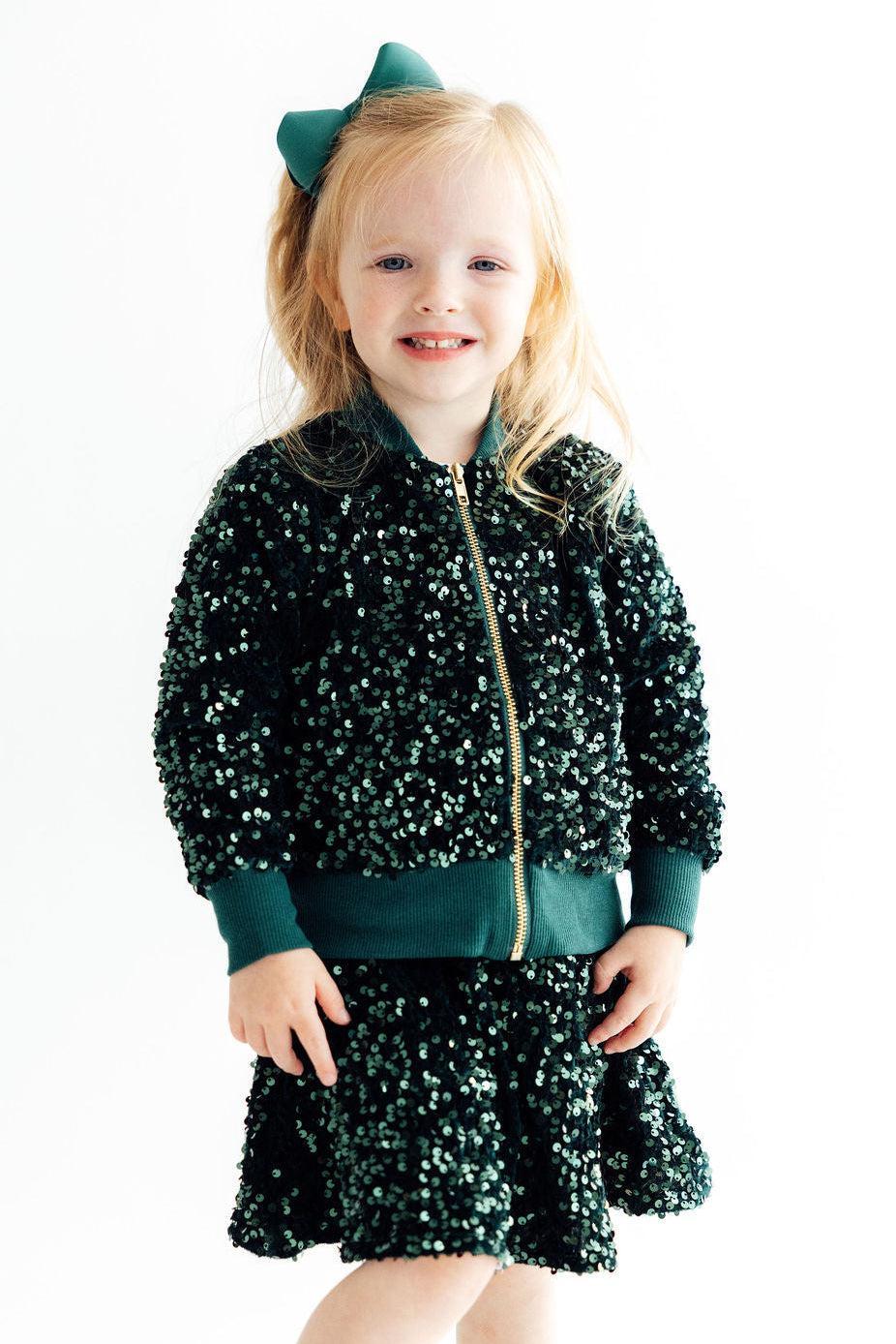 Hunter Green Velvet Sequin Jacket - Aaria Tees Aaria Tees