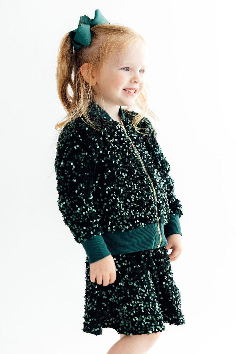 Hunter Green Velvet Sequin Jacket - Aaria Tees Aaria Tees