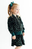 Hunter Green Velvet Sequin Jacket - Aaria Tees Aaria Tees