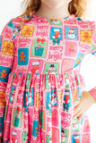 Holiday Cheer L/S Ruffle Hem Twirl Dress - Aaria Tees Aaria Tees