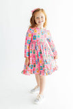 Holiday Cheer L/S Ruffle Hem Twirl Dress - Aaria Tees Aaria Tees