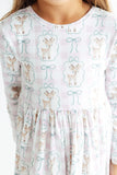 Woodland Whimsy L/S Ruffle Hem Twirl Dress - Aaria Tees Aaria Tees