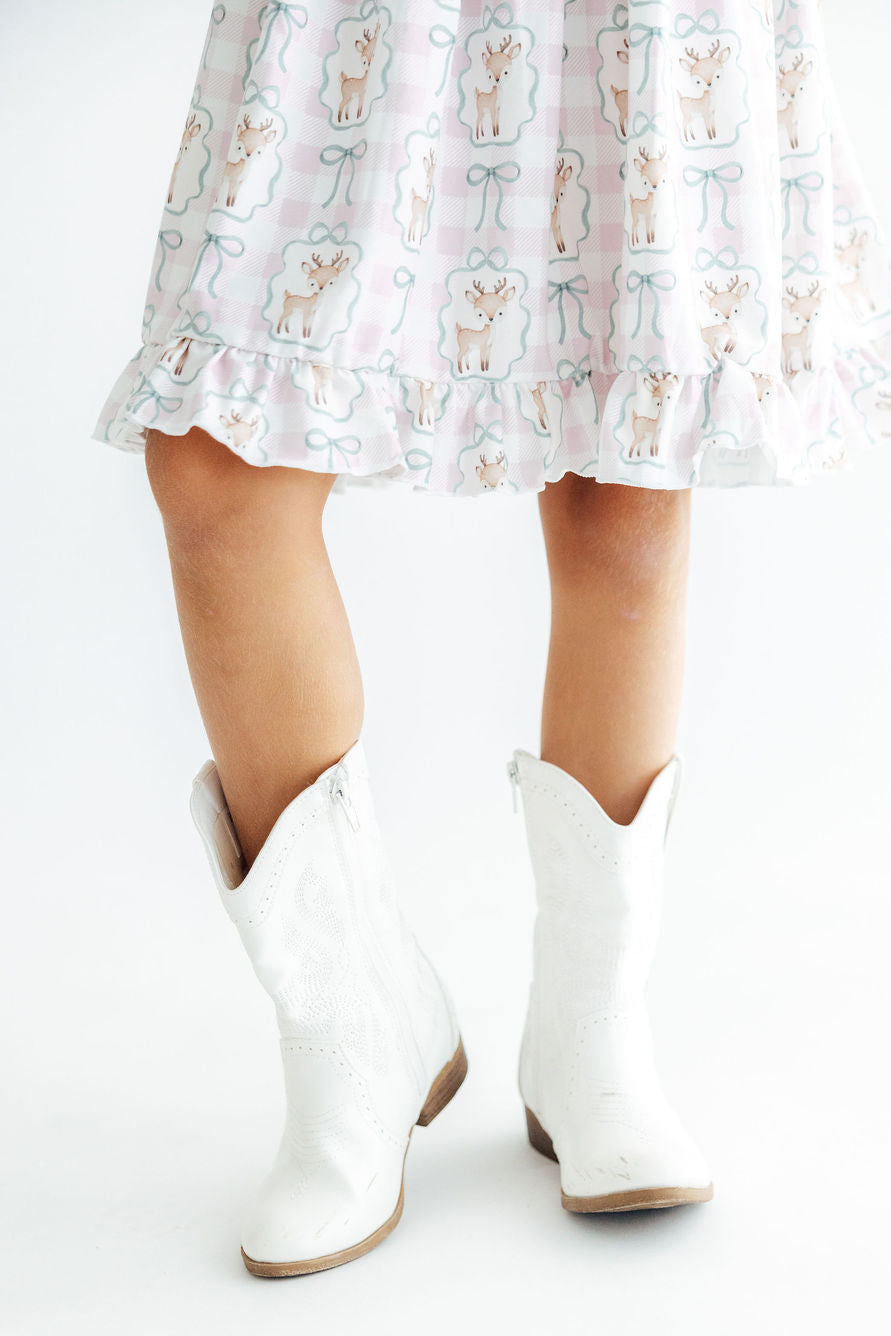 Woodland Whimsy L/S Ruffle Hem Twirl Dress - Aaria Tees Aaria Tees