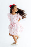 Winter Berries 3/4 Sleeve Ruffle Twirl Dress - Aaria Tees Aaria Tees