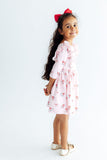 Winter Berries 3/4 Sleeve Ruffle Twirl Dress - Aaria Tees Aaria Tees