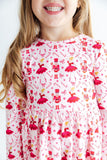 Candy Cane Ballet L/S Ruffle Hem Twirl Dress - Aaria Tees Aaria Tees