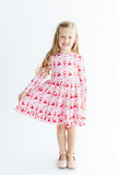 Candy Cane Ballet L/S Ruffle Hem Twirl Dress - Aaria Tees Aaria Tees