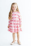 Candy Cane Ballet L/S Ruffle Hem Twirl Dress - Aaria Tees Aaria Tees