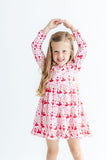 Candy Cane Ballet L/S Ruffle Hem Twirl Dress - Aaria Tees Aaria Tees