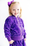 Purple Velvet Sequin Jacket - Aaria Tees Aaria Tees