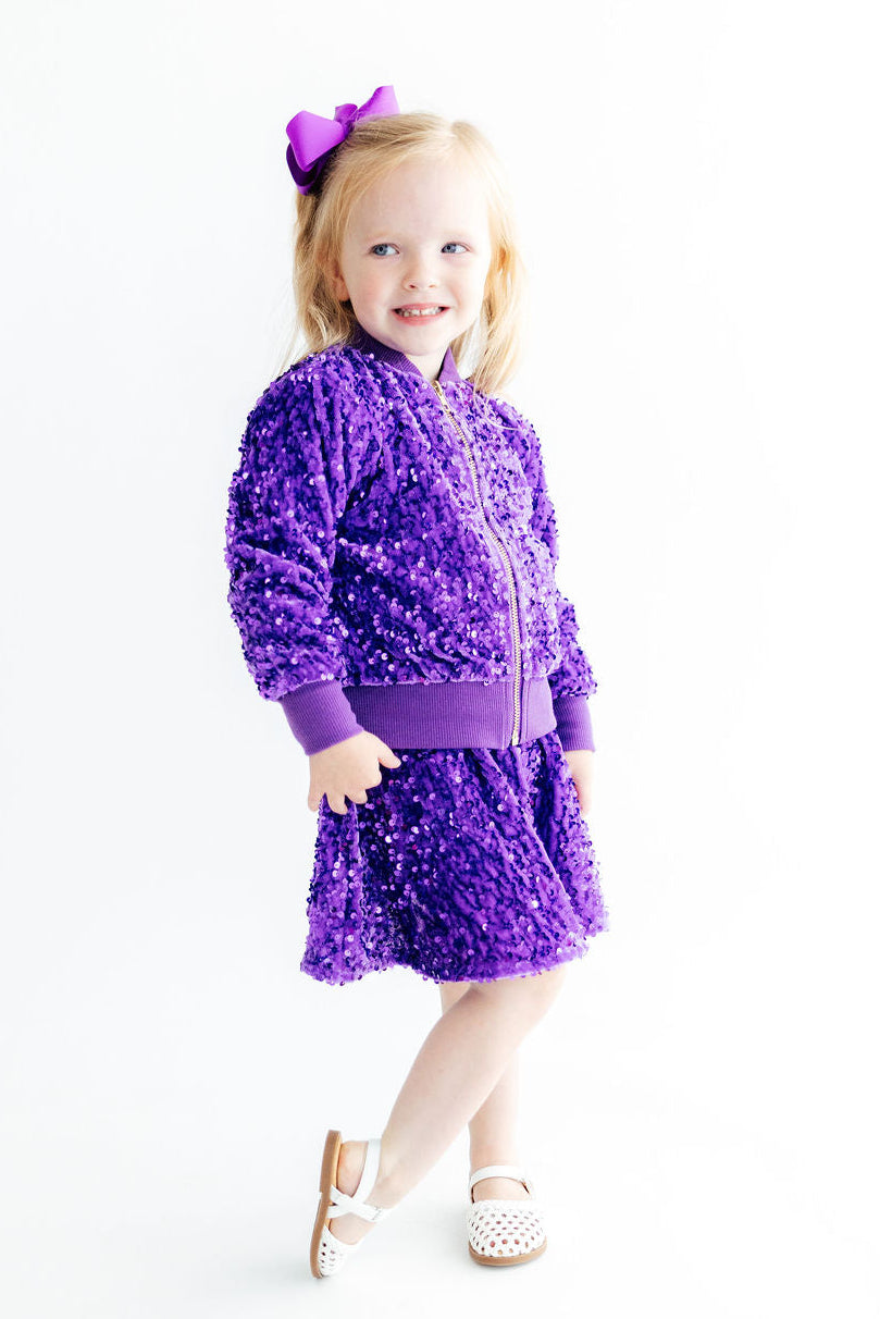 Purple Velvet Sequin Jacket - Aaria Tees Aaria Tees