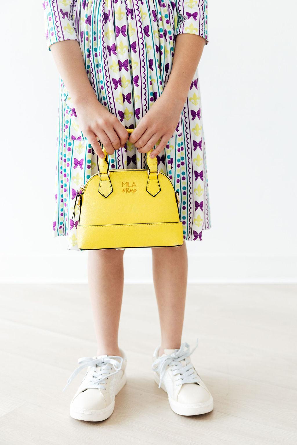 Neon Yellow Glitter Girl's Crossbody Purse - Aaria Tees Aaria Tees