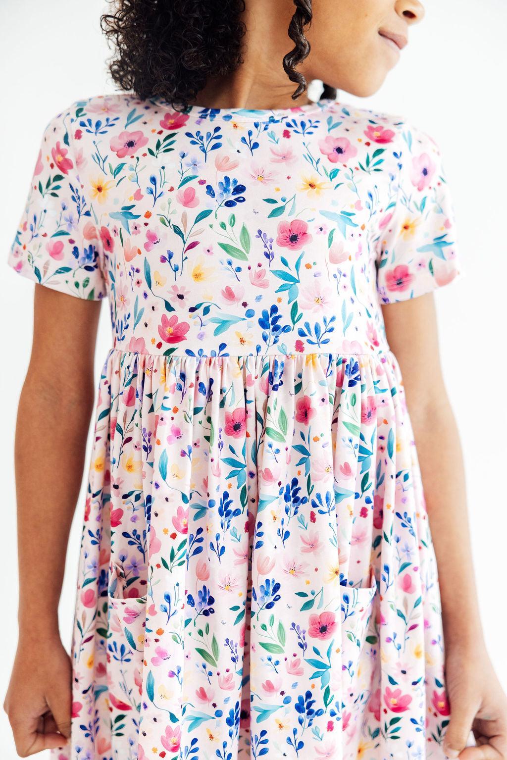 Morning Meadows S/S Pocket Twirl Dress - Aaria Tees Aaria Tees
