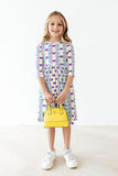 Mardi Gras 3/4 Sleeve Pocket Twirl Dress - Aaria Tees Aaria Tees